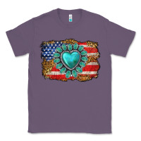 Lavender American flag leopard turquoise gemstone Classic Tee - Neo Western