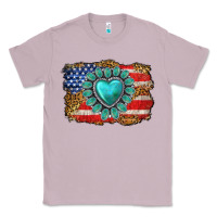 Lilac American flag leopard turquoise gemstone Classic Tee - Neo Western