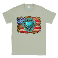 Matcha American flag leopard turquoise gemstone Classic Tee - Neo Western