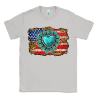 Moon Dust American flag leopard turquoise gemstone Classic Tee - Neo Western