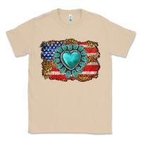 American Flag Leopard Turquoise Gemstone Classic Tee | Teevron