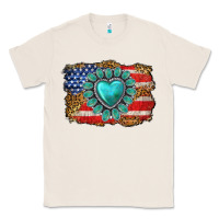 Natural American flag leopard turquoise gemstone Classic Tee - Neo Western