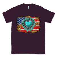 Plum American flag leopard turquoise gemstone Classic Tee - Neo Western