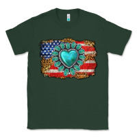 Sports Green American flag leopard turquoise gemstone Classic Tee - Neo Western