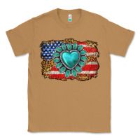 Toasted Coconut American flag leopard turquoise gemstone Classic Tee - Neo Western