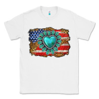 White American flag leopard turquoise gemstone Classic Tee - Neo Western