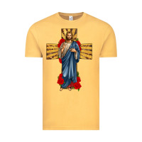 Vintage Mustard jesus christ cross Vintage Tee - texasbilliewilder
