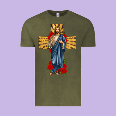 Jesus Christ Cross Vintage Tee Designed By Texasbilliewilder