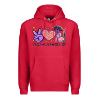 Cardinal peace love make up Premium Hoodie - MaliasSmallBusiness
