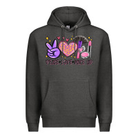 Charcoal Heather peace love make up Premium Hoodie - MaliasSmallBusiness