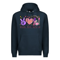 Navy peace love make up Premium Hoodie - MaliasSmallBusiness