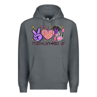 Rock peace love make up Premium Hoodie - MaliasSmallBusiness