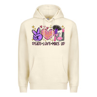 Sandshell peace love make up Premium Hoodie - MaliasSmallBusiness
