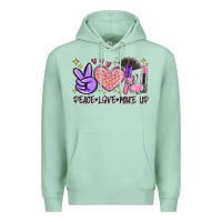 Seafoam peace love make up Premium Hoodie - MaliasSmallBusiness