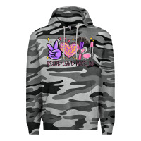 Slate Camo peace love make up Premium Hoodie - MaliasSmallBusiness