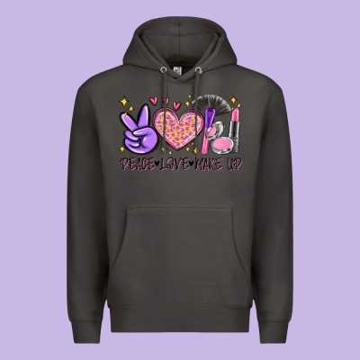 Peace Love Make Up Premium Hoodie Designed By Maliassmallbusiness
