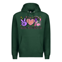 Sports Green peace love make up Premium Hoodie - MaliasSmallBusiness