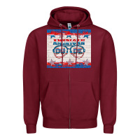 Burgundy American dude Zipper Hoodie - HRA Design Shop