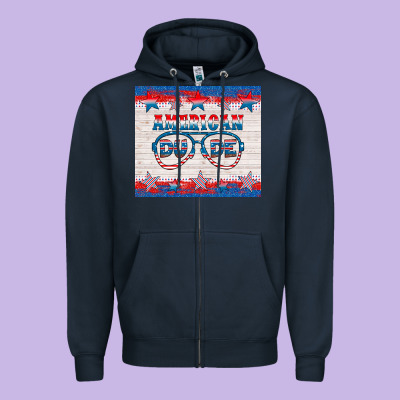 American Dude Zipper Hoodie Designed By Hra Design Shop