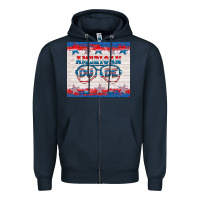 Navy American dude Zipper Hoodie - HRA Design Shop