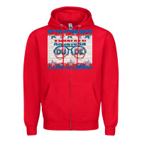 Red American dude Zipper Hoodie - HRA Design Shop