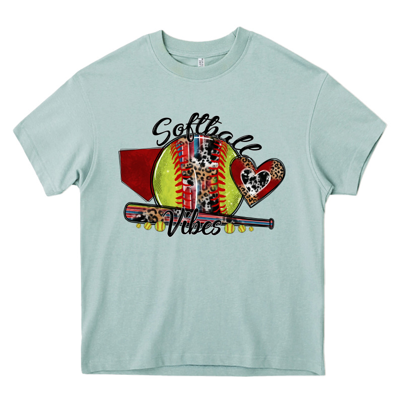 Softball Vibes Heavy Core Tee by SublimationCraftShop | Teevron