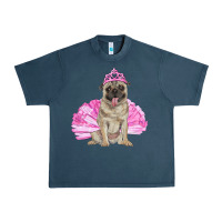 Midnight Navy Balerina pug with tutu Urban Heavy Tee - RanaPortraitStore