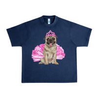 Navy Balerina pug with tutu Urban Heavy Tee - RanaPortraitStore