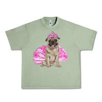 Oil Green Balerina pug with tutu Urban Heavy Tee - RanaPortraitStore