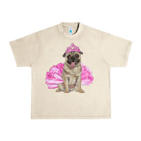 Sandshell Balerina pug with tutu Urban Heavy Tee - RanaPortraitStore