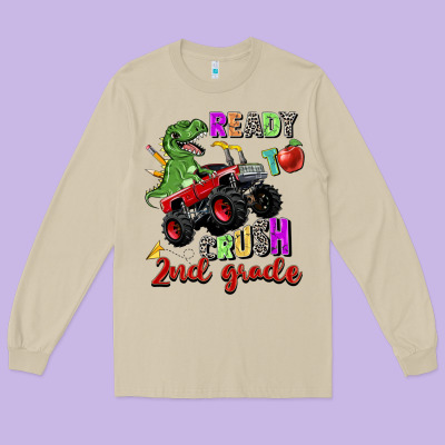 Ready To Crush 2nd Grade Long Sleeve Tee Designed By Zillion Design Studio