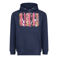 Navy v.d cow and lotus brushstrock Heavyweight Hoodie - AdoDesignShop