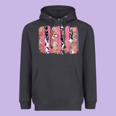 V.d Cow And Lotus Brushstrock Heavyweight Hoodie Designed By Adodesignshop
