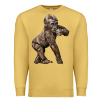 Antique Gold Baby Gorilla Premium Sweatshirt - LillyAllenDesigns