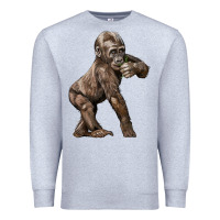 Heather Grey Baby Gorilla Premium Sweatshirt - LillyAllenDesigns