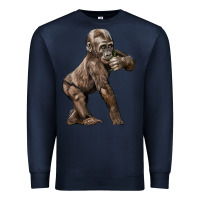 Navy Baby Gorilla Premium Sweatshirt - LillyAllenDesigns