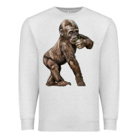 Oatmeal Heather Baby Gorilla Premium Sweatshirt - LillyAllenDesigns