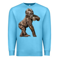 Ocean Blue Baby Gorilla Premium Sweatshirt - LillyAllenDesigns