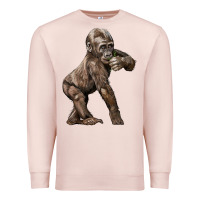 Pale Pink Baby Gorilla Premium Sweatshirt - LillyAllenDesigns