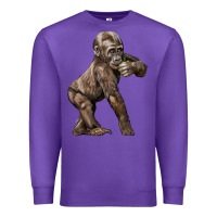 Purple Baby Gorilla Premium Sweatshirt - LillyAllenDesigns