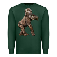 Sports Green Baby Gorilla Premium Sweatshirt - LillyAllenDesigns