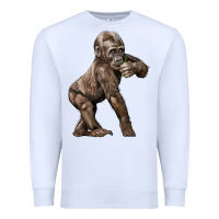 White Baby Gorilla Premium Sweatshirt - LillyAllenDesigns