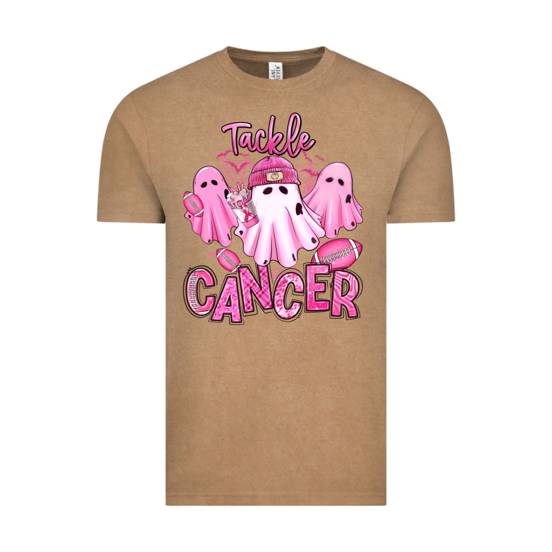 Tackle Cancer Halloween Ghosts American Football Vintage Tee by RanaPortraitStore | Teevron