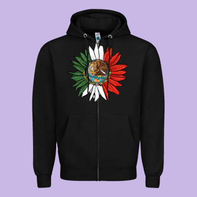 Mexico Sunflower Zipper Hoodie Designed By Hra Design Shop
