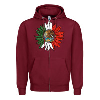 Burgundy mexico sunflower Zipper Hoodie - HRA Design Shop
