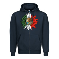 Navy mexico sunflower Zipper Hoodie - HRA Design Shop