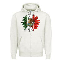 Oatmeal Heather mexico sunflower Zipper Hoodie - HRA Design Shop