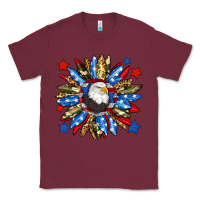 Burgundy American flag sunflower Classic Tee - Neo Western