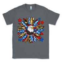 Charcoal Heather American flag sunflower Classic Tee - Neo Western
