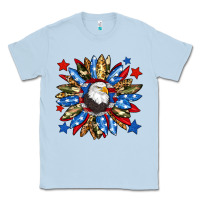 Dusty Blue American flag sunflower Classic Tee - Neo Western